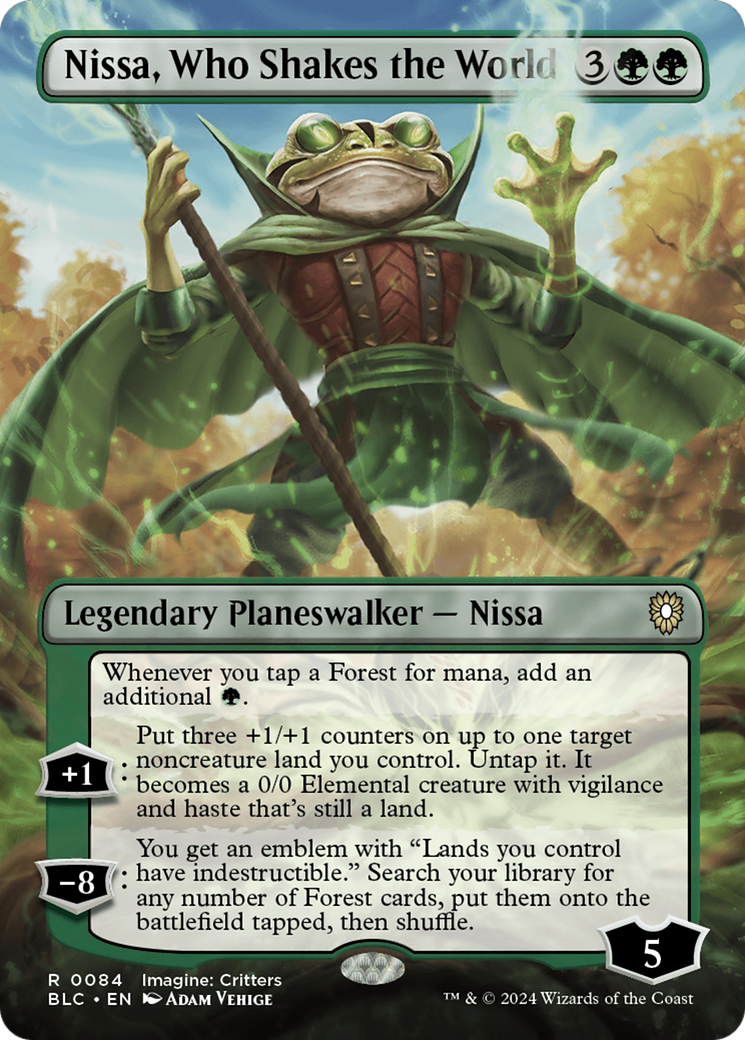 Nissa, Who Shakes the World (Borderless) [Bloomburrow Commander] - Trinity Hobby