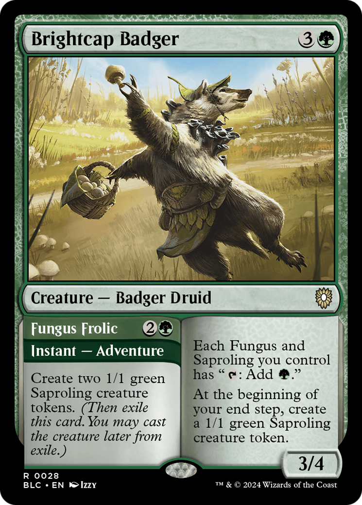 Brightcap Badger // Fungus Frolic [Bloomburrow Commander] - Trinity Hobby