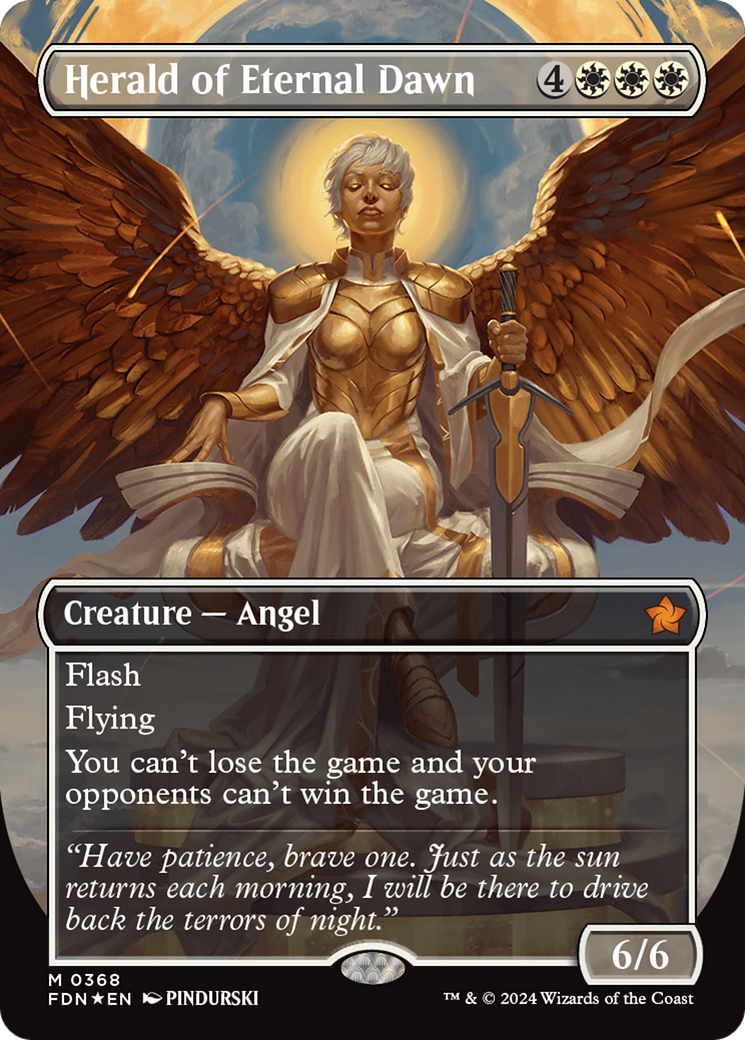 Herald of Eternal Dawn (Borderless) (Mana Foil) [Foundations] - Trinity Hobby