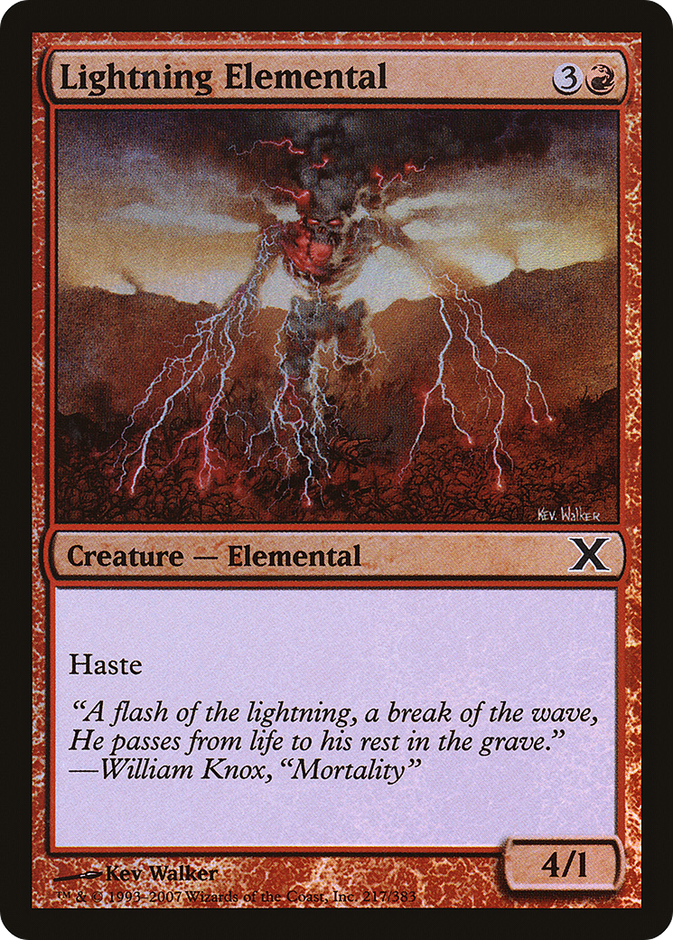 Lightning Elemental  [Foil]  (10E-217★) - [Tenth Edition] - Trinity Hobby