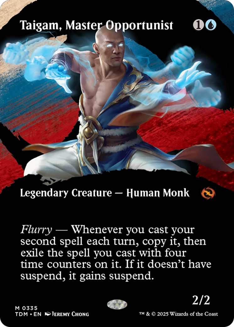 Taigam, Master Opportunist  (TDM-335) - [Tarkir: Dragonstorm]: (Showcase) (Borderless) - Trinity Hobby