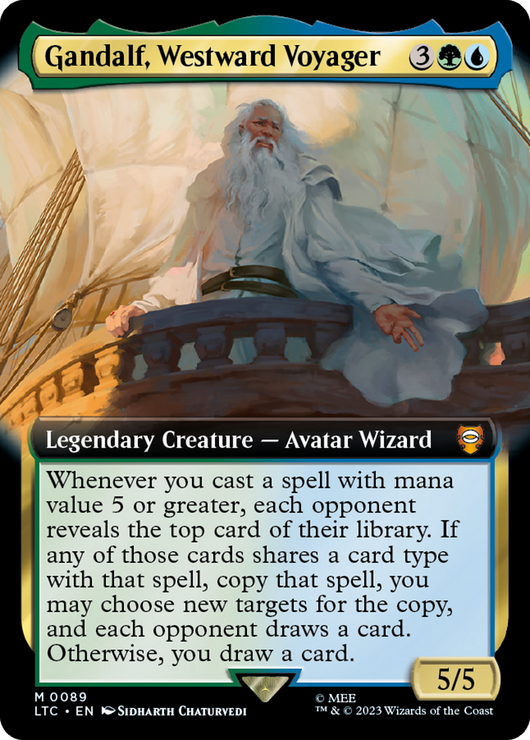 Gandalf, Westward Voyager (Extended Art) [The Lord of the Rings: Tales of Middle-Earth Commander] - Trinity Hobby