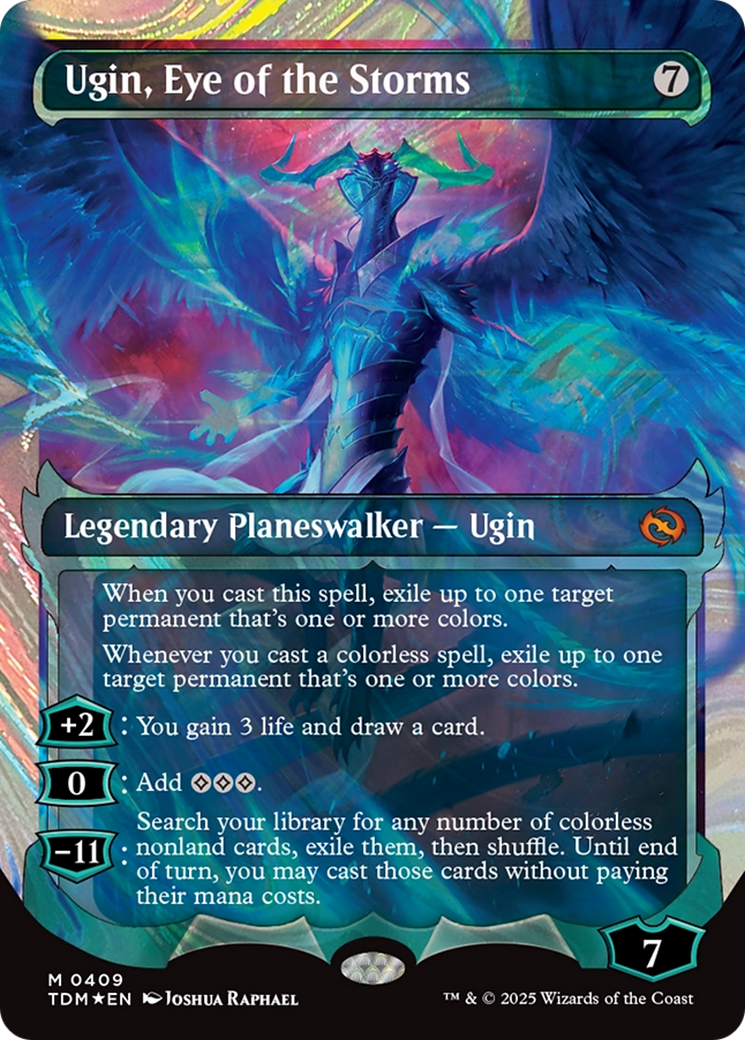 Ugin, Eye of the Storms  [Foil]  (TDM-409) - [Tarkir: Dragonstorm]: (Showcase) (Borderless) - Trinity Hobby