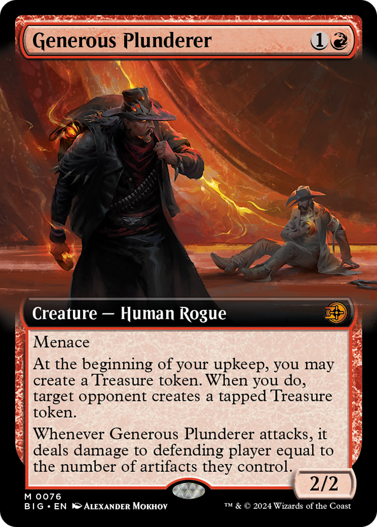 Generous Plunderer (Extended Art) [Outlaws of Thunder Junction: The Big Score] - Trinity Hobby