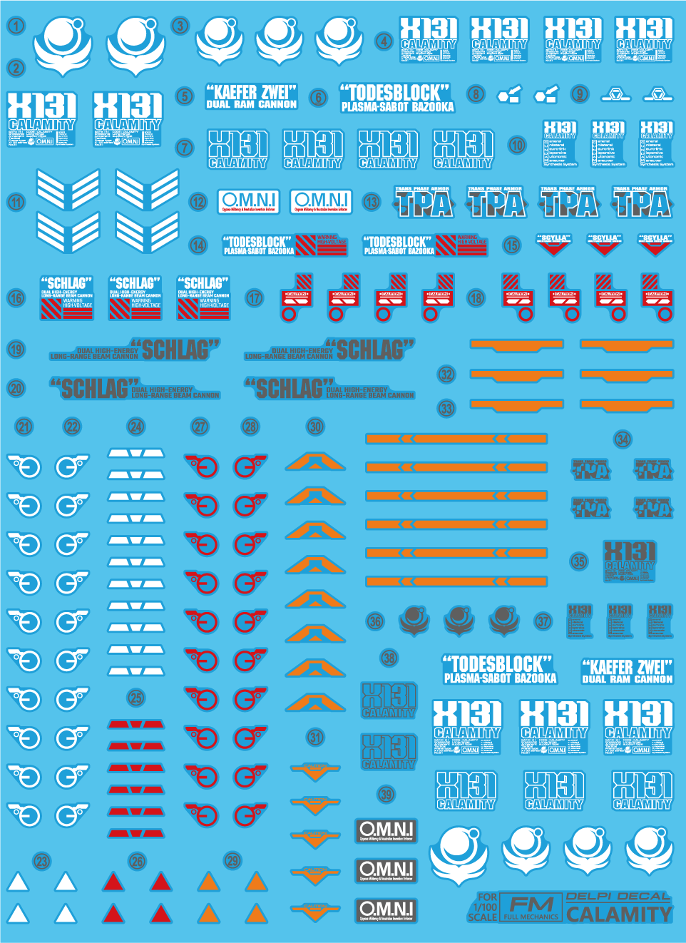 Delpi Decals 1/100 CALAMITY WATER DECAL - Trinity Hobby