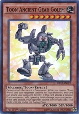 Toon Ancient Gear Golem [DRL2-EN022] Super Rare - Trinity Hobby