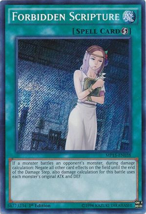 Forbidden Scripture [MP15-EN038] Secret Rare - Trinity Hobby