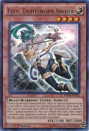 Felis, Lightsworn Archer [MP15-EN123] Ultra Rare - Trinity Hobby