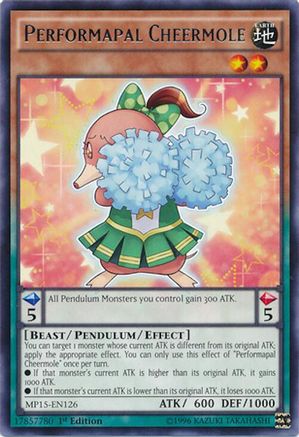 Performapal Cheermole [MP15-EN126] Rare - Trinity Hobby