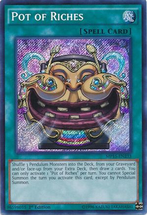Pot of Riches [MP15-EN233] Secret Rare - Trinity Hobby