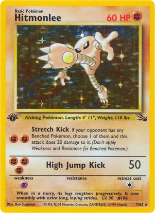 Hitmonlee (7/62) [Fossil 1st Edition] - Trinity Hobby