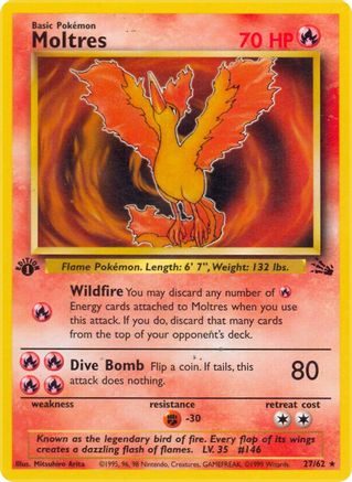 Moltres (27/62) [Fossil 1st Edition] - Trinity Hobby