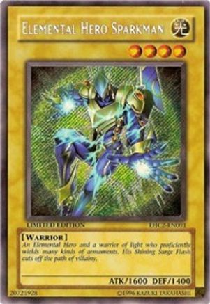 Elemental Hero Sparkman [EHC2-EN001] Secret Rare - Trinity Hobby