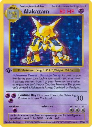 Alakazam (1/102) (Shadowless) [Base Set 1st Edition] - Trinity Hobby