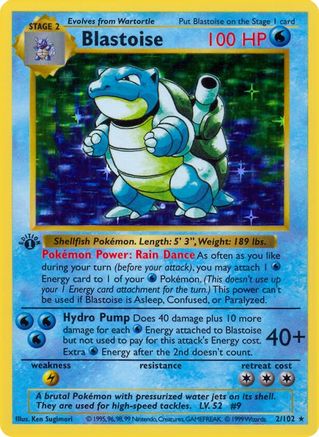 Blastoise (2/102) (Shadowless) [Base Set 1st Edition] - Trinity Hobby