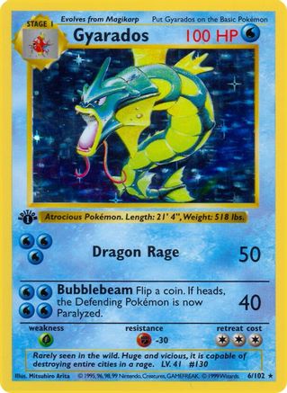 Gyarados (6/102) (Shadowless) [Base Set 1st Edition] - Trinity Hobby