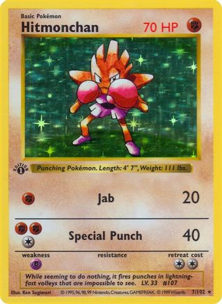 Hitmonchan (7/102) [Base Set Shadowless Unlimited] - Trinity Hobby