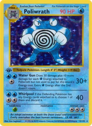 Poliwrath (13/102) (Shadowless) [Base Set 1st Edition] - Trinity Hobby