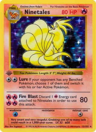 Ninetales (12/102) (Shadowless) [Base Set 1st Edition] - Trinity Hobby