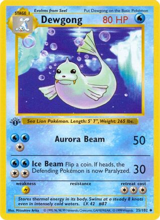 Dewgong (25/102) [Base Set Shadowless Unlimited] - Trinity Hobby