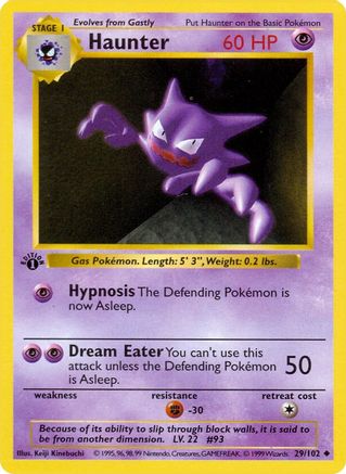Haunter (29/102) (Shadowless) [Base Set 1st Edition] - Trinity Hobby