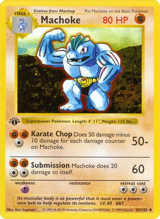 Machoke (34/102) [Base Set Shadowless Unlimited] - Trinity Hobby