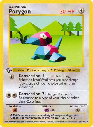 Porygon (39/102) [Base Set Shadowless Unlimited] - Trinity Hobby