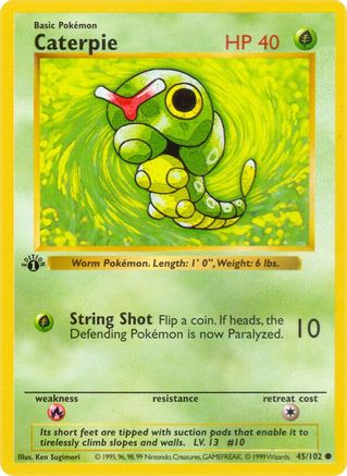 Caterpie (45/102) (Shadowless) [Base Set 1st Edition] - Trinity Hobby