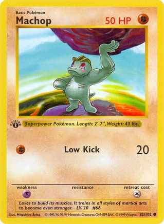 Machop (52/102) (Shadowless) [Base Set 1st Edition] - Trinity Hobby