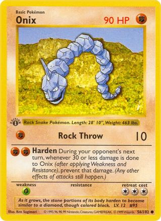 Onix (56/102) [Base Set Shadowless Unlimited] - Trinity Hobby