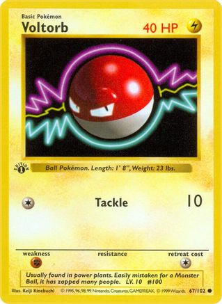 Voltorb (67/102) (Shadowless) [Base Set 1st Edition] - Trinity Hobby