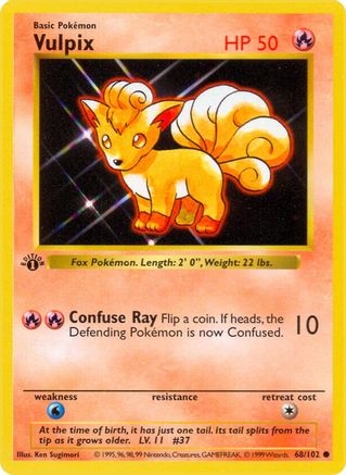 Vulpix (68/102) [Base Set Shadowless Unlimited] - Trinity Hobby