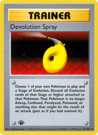Devolution Spray (72/102) (Shadowless) [Base Set 1st Edition] - Trinity Hobby