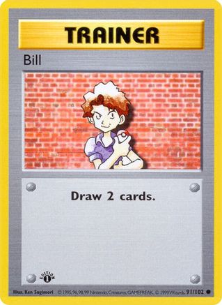 Bill (91/102) [Base Set Shadowless Unlimited] - Trinity Hobby