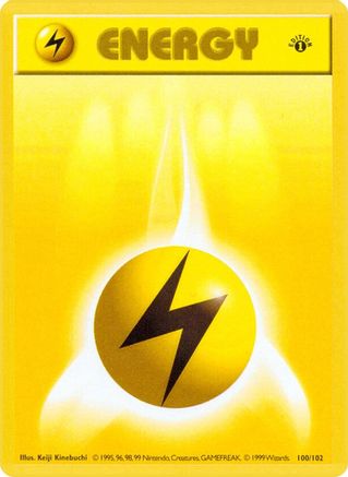 Lightning Energy (100/102) (Shadowless) [Base Set 1st Edition] - Trinity Hobby