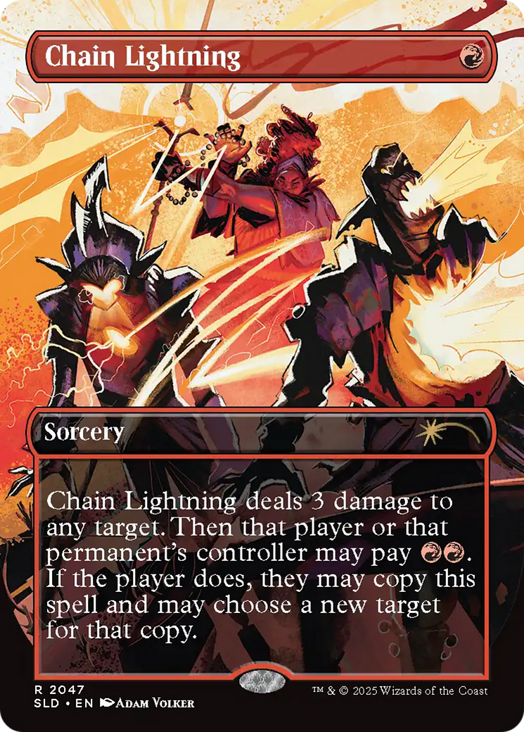 Chain Lightning  [Foil]  (SLD-2047) - [Secret Lair Drop] (Borderless) - Trinity Hobby