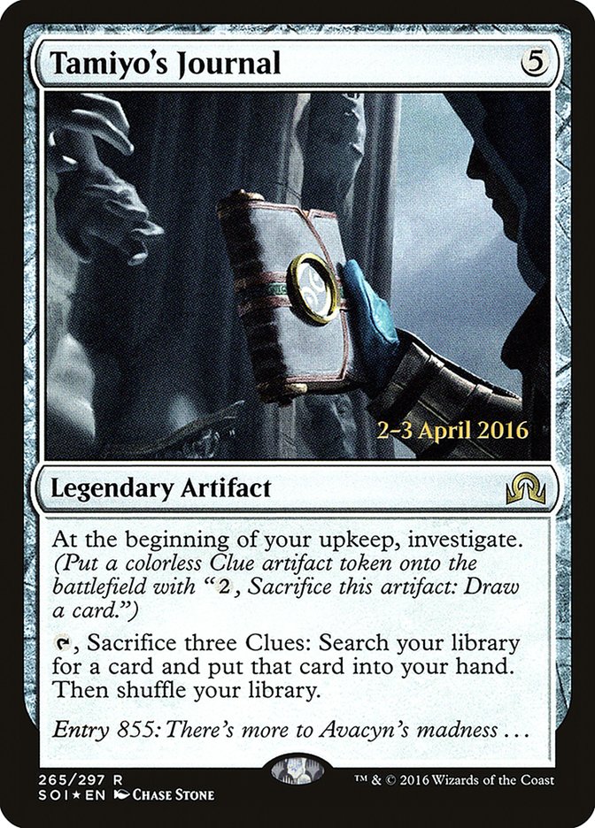 Tamiyo's Journal (Entry 855) [Shadows over Innistrad Prerelease Promos] - Trinity Hobby