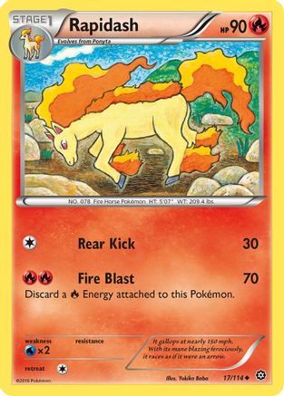 Rapidash (17/114) [XY: Steam Siege] - Trinity Hobby