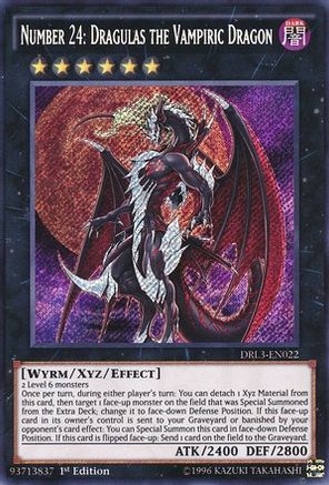 Number 24: Dragulas the Vampiric Dragon [DRL3-EN022] Secret Rare - Trinity Hobby