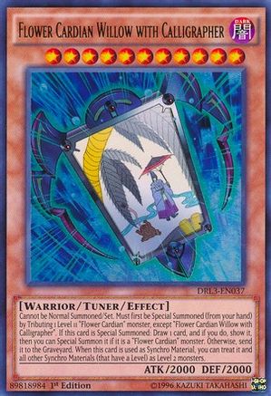 Flower Cardian Willow with Calligrapher [DRL3-EN037] Ultra Rare - Trinity Hobby