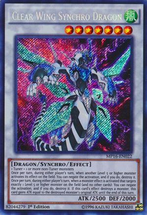 Clear Wing Synchro Dragon [MP16-EN022] Secret Rare - Trinity Hobby