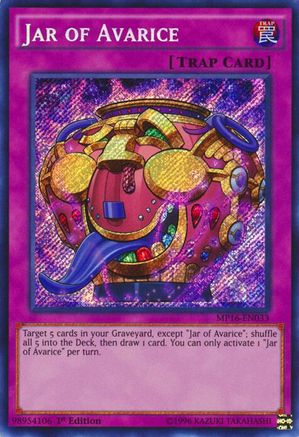 Jar of Avarice [MP16-EN033] Secret Rare - Trinity Hobby