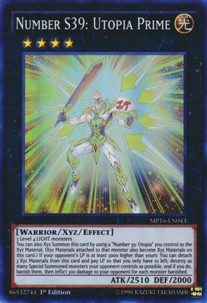 Number S39: Utopia Prime [MP16-EN043] Super Rare - Trinity Hobby
