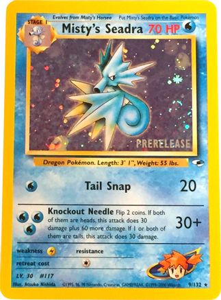 Misty's Seadra (9/132) (Prerelease Promo) [Gym Heroes Unlimited] - Trinity Hobby