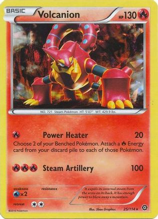 Volcanion (25/114) (Cracked Ice Holo) (Theme Deck Exclusive) [XY: Steam Siege] - Trinity Hobby