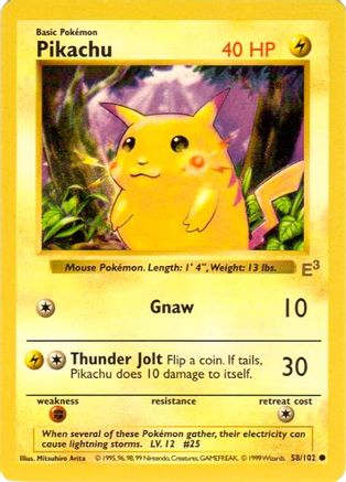 Pikachu (E3 Stamped with Red Cheeks) - (058/102) [Miscellaneous Cards & Products]