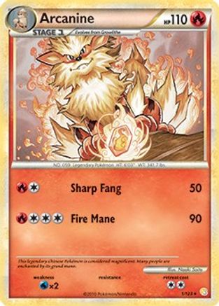 Arcanine (1/123) (Theme Deck Exclusive) [HeartGold & SoulSilver: Base Set] - Trinity Hobby