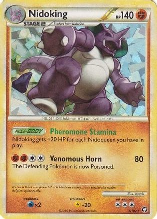 Nidoking (6/102) (Cracked Ice Holo) (Theme Deck Exclusive) [HeartGold & SoulSilver: Triumphant] - Trinity Hobby