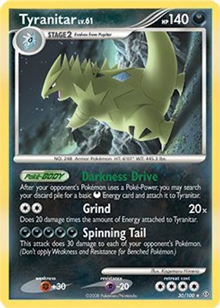 Tyranitar (30/100) (Theme Deck Exclusive) [Diamond & Pearl: Stormfront] - Trinity Hobby