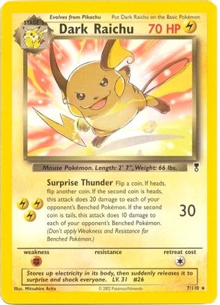 Dark Raichu (7/110) (WotC) (Theme Deck Exclusive) [Legendary Collection] - Trinity Hobby